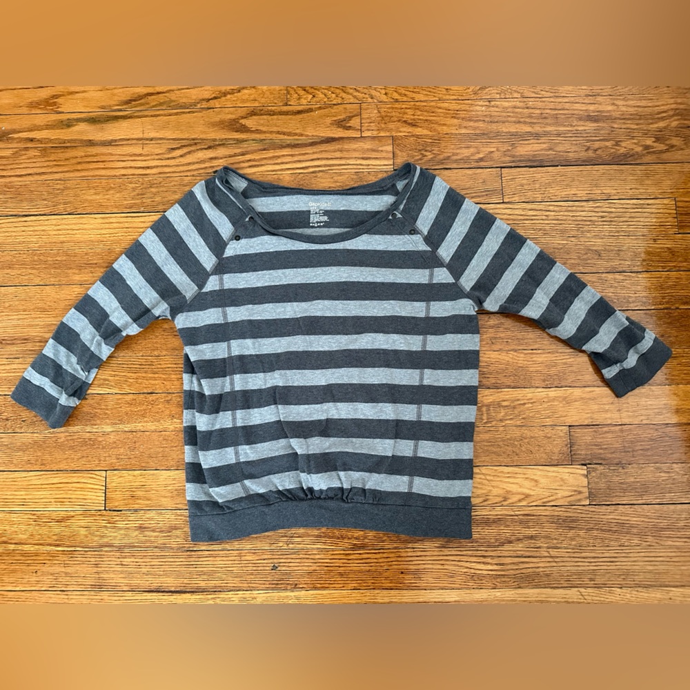 Gray-Stripe 3/4 Sleeve Top from GapKids